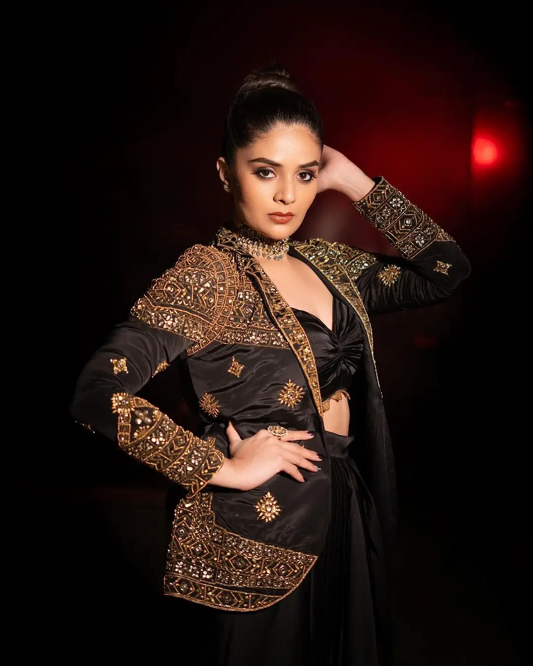 ETV Actress Sreemukhi in Black Gown